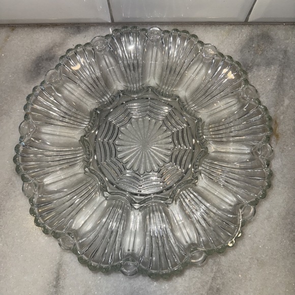 Anchor Hocking Glass 896 Clear Deviled Egg Plate - Picture 2 of 6